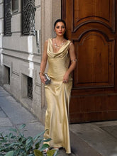Elegant Swing Collar Backless Maxi Dress
